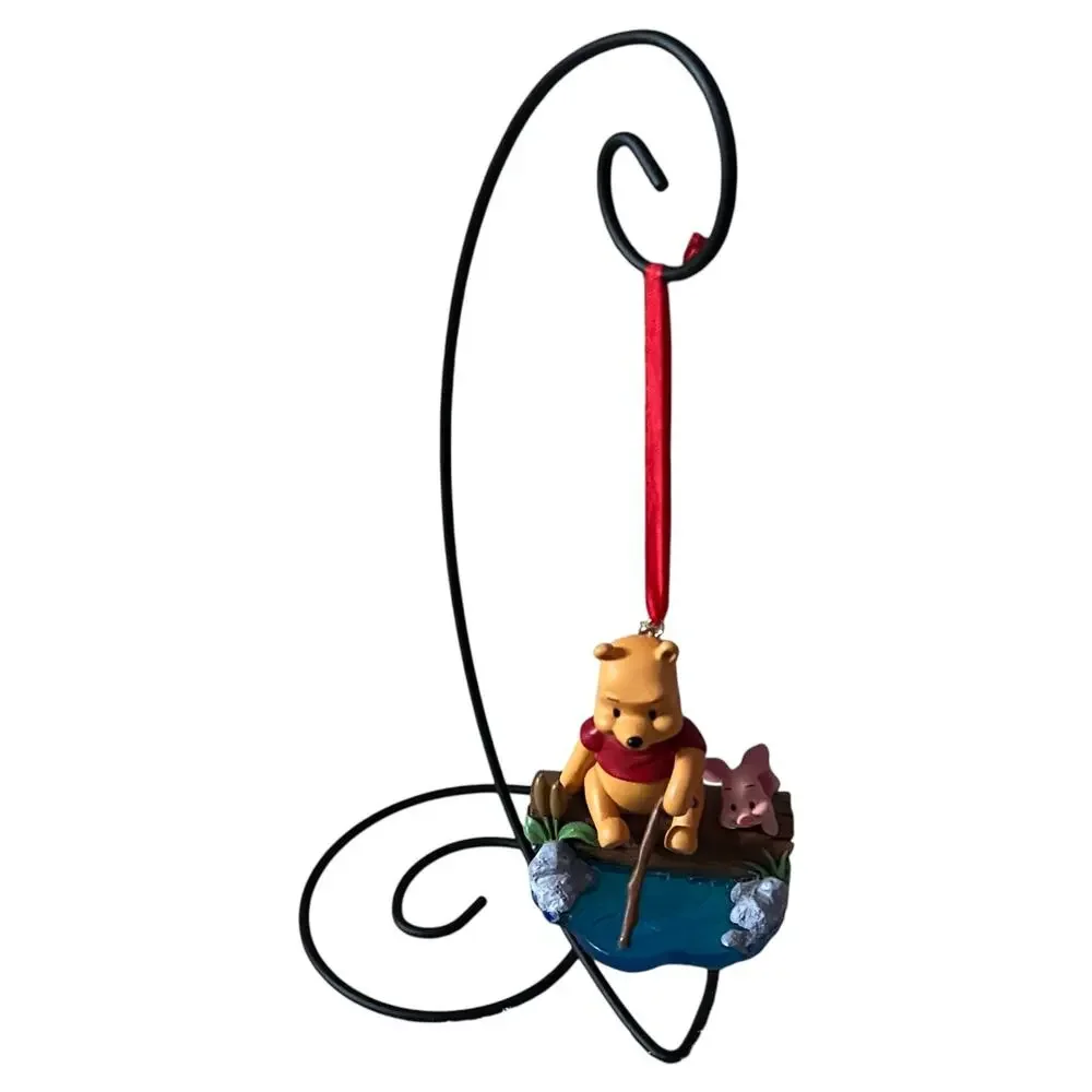 Disney Store 2014 Winnie the Pooh and Piglet Sitting on Log Ornament